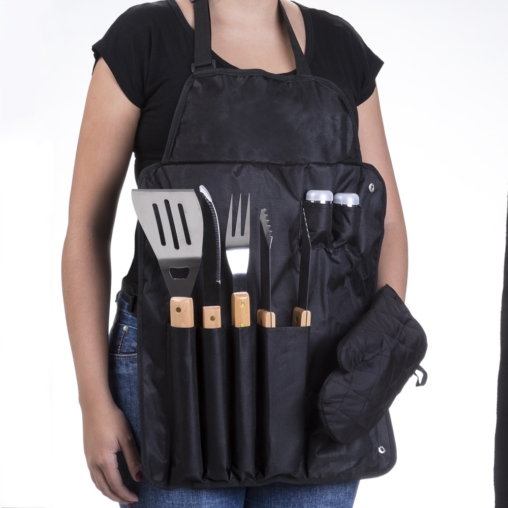 KIT CHURRASCO C/ 8 PEÇAS SPX-05184-PRE NA COR PRETO - Imagem 4