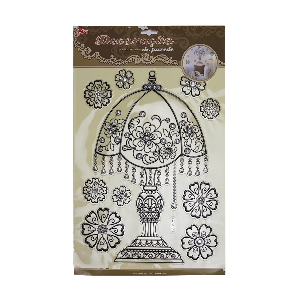 ADESIVO DECORATIVO ABAJUR SPX-P$ADSTWG1001-PRE NA COR PRETO