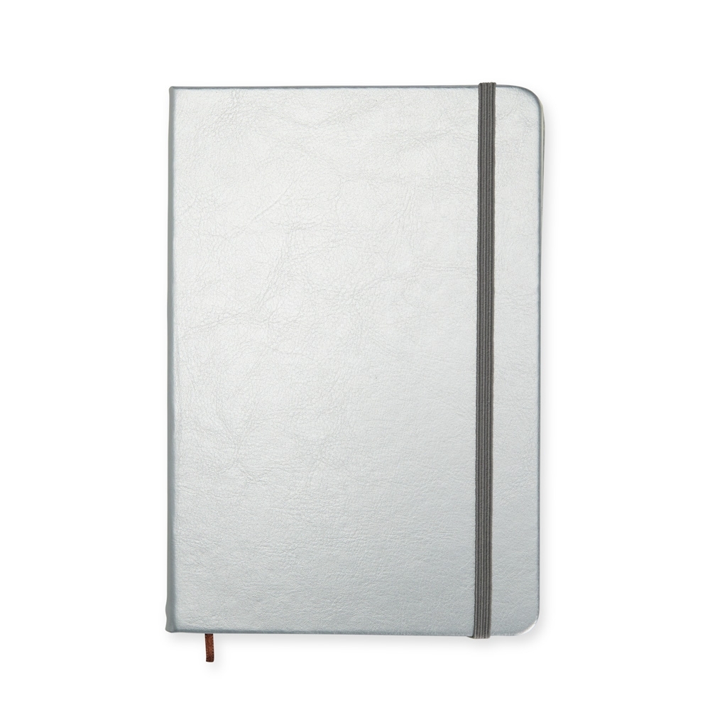 CADERNETA DE COURO SINTÉTICO SPX-03005-PRA NA COR PRATA