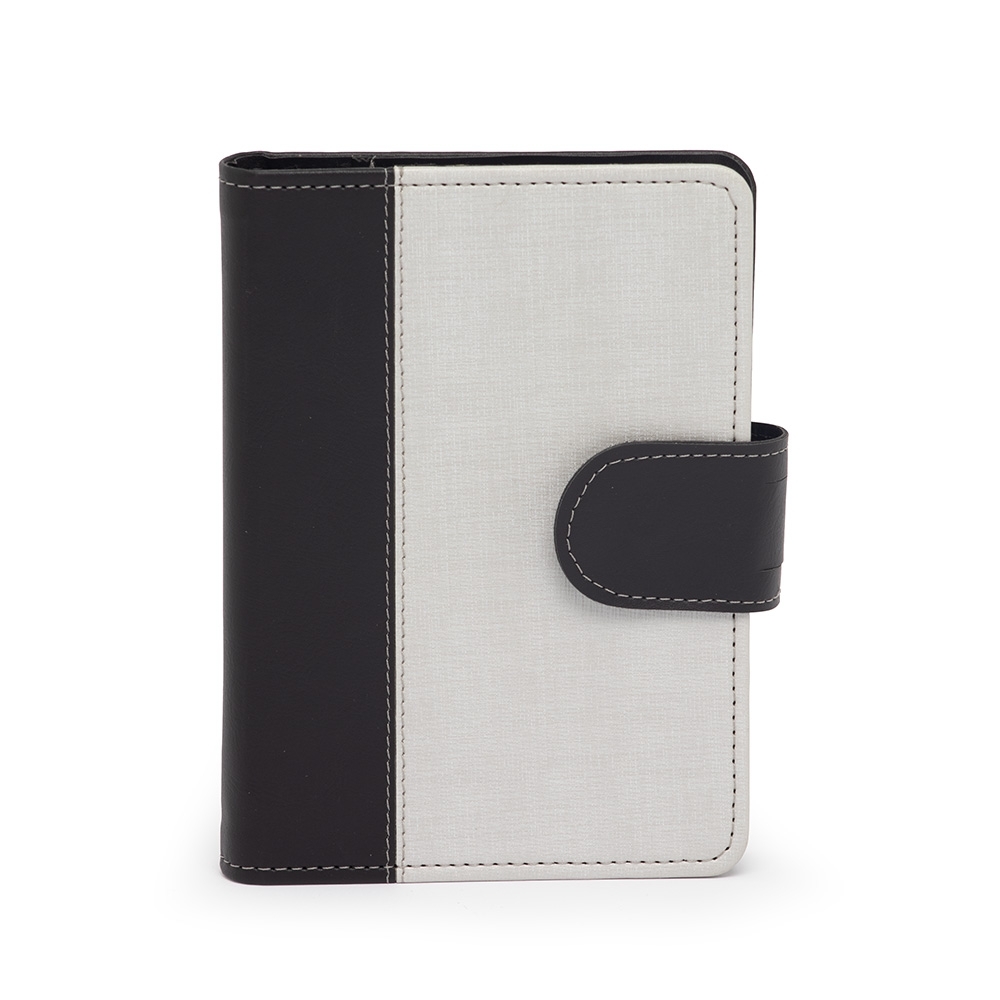 CADERNETA EM COURO SINTÉTICO SPX-15063-PRE/CZC NA COR PRETO