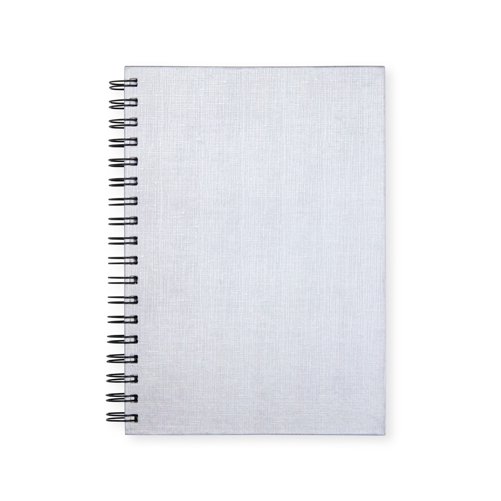 CADERNO CAPA LINHO SPX-15231-PRA NA COR PRATA