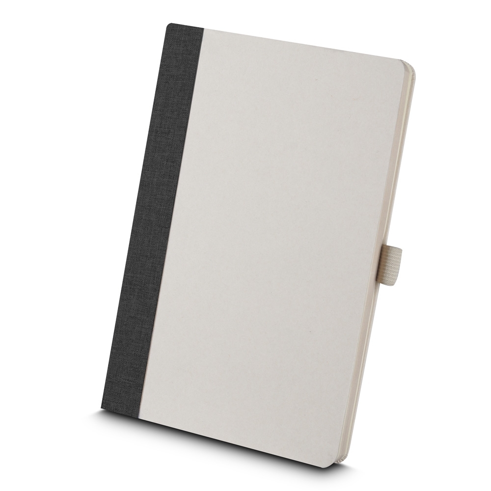 CADERNO FIBRA DE CANA E RPET SPX-15171-PRE/BEG NA COR PRETO
