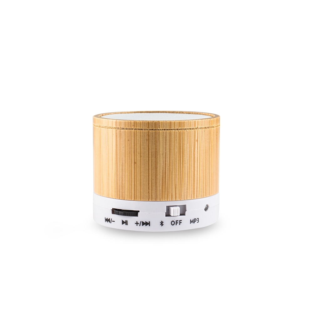 CAIXINHA DE SOM BAMBU SPX-04361-BCO NA COR MADEIRA