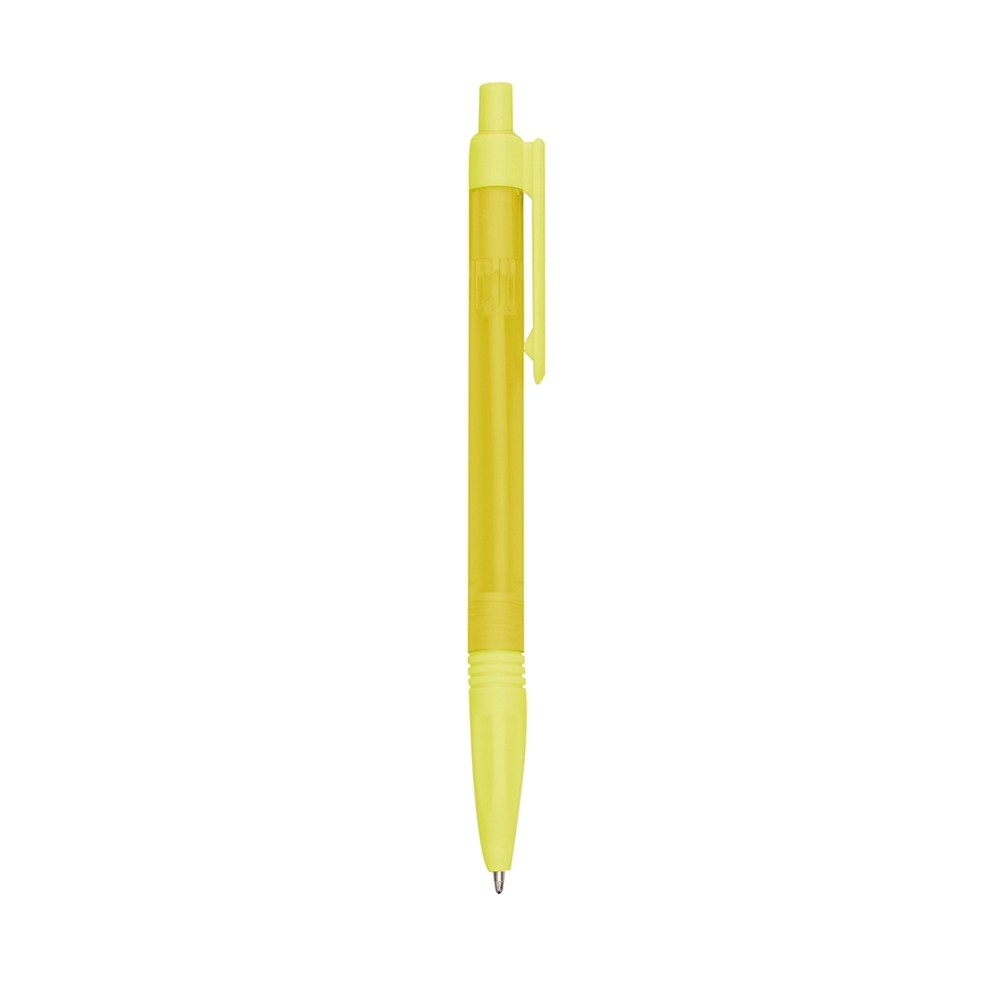 CANETA PLÁSTICA TRANSLUCIDA SPX-01095T-AMA NA COR AMARELO