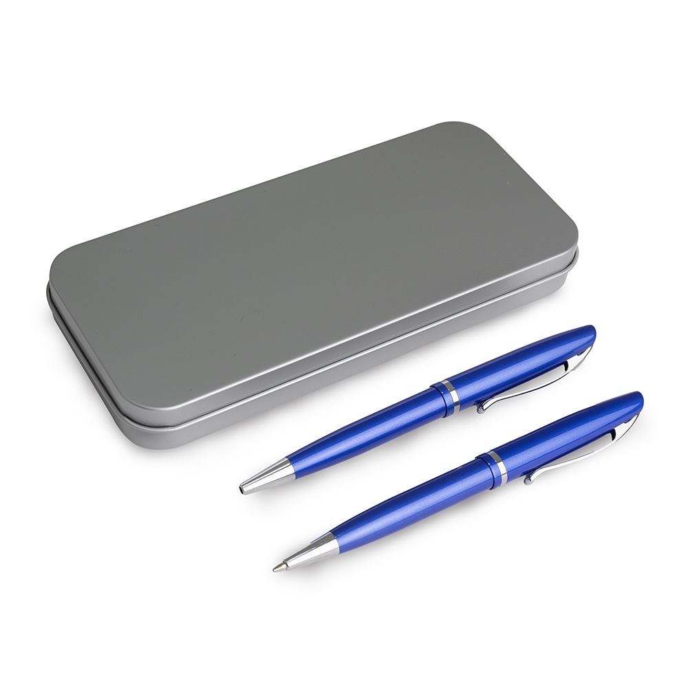 CONJUNTO CANETA E LAPISEIRA METAL SPX-07005-AZE NA COR AZUL