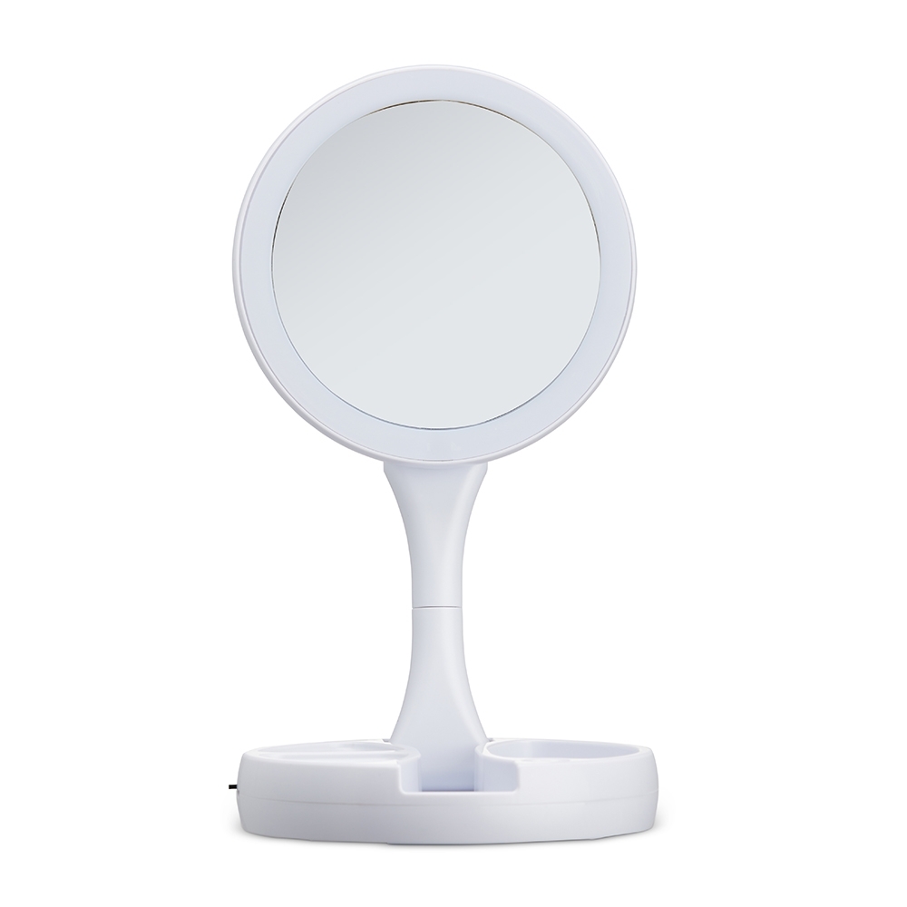 ESPELHO DOBRÁVEL COM LED SPX-01123-BCO NA COR BRANCO