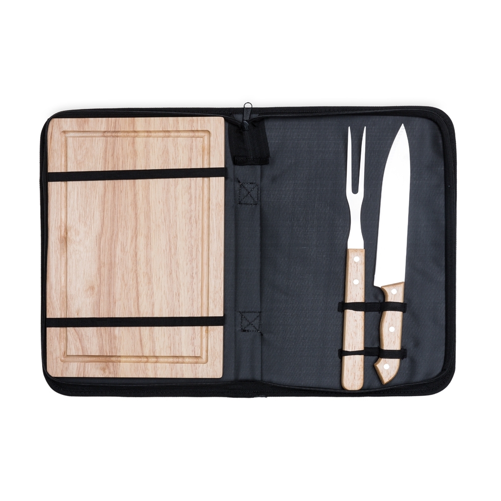 KIT CHURRASCO 3 PÇS SPX-13788-PRE NA COR PRETO