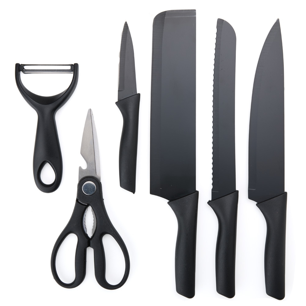 KIT FACAS 6 PEÇAS SPX-09052-PRE NA COR PRETO