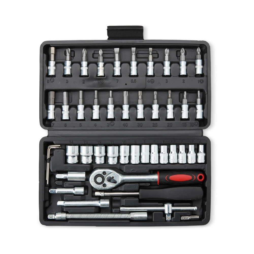 KIT FERRAMENTA 45 PEÇAS SPX-18046-PRE NA COR PRETO