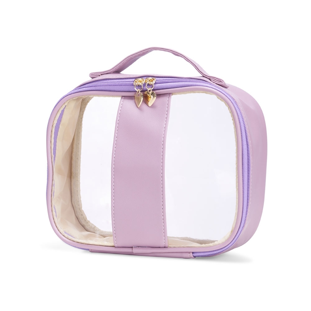 NECESSAIRE EM PVC E PU TAM.M SPX-18647M-LIL NA COR ROXO