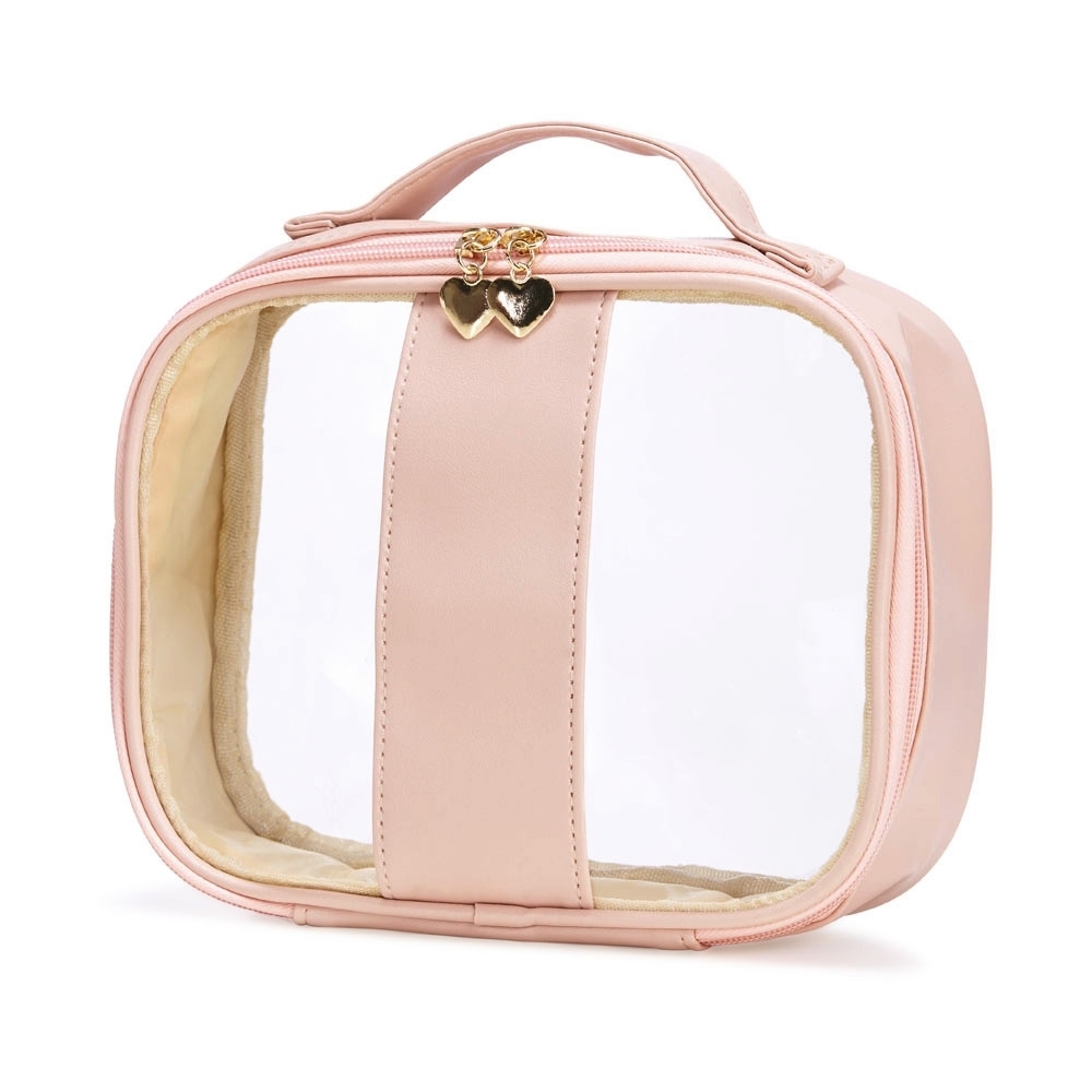 NECESSAIRE EM PVC E PU TAM.G SPX-18647G-RSC NA COR ROSA