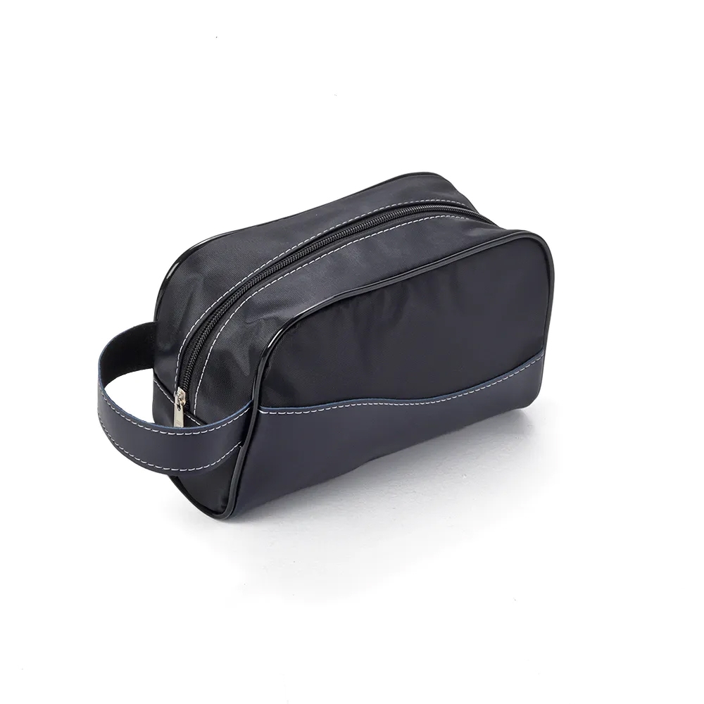 NECESSAIRE COURO SINT. E NYLON-PRE SPX-14572-AZU NA COR AZUL