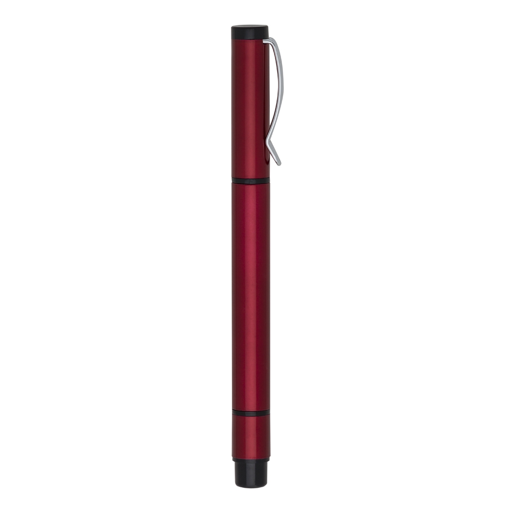 CANETA PLÁSTICA C/ MARCA TEXTO  SPX-M3000-VM NA COR VERMELHO