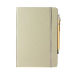 CADERNETA FIBRA DE ARROZ COM CANETA SPX-08290-CIN NA COR CINZA