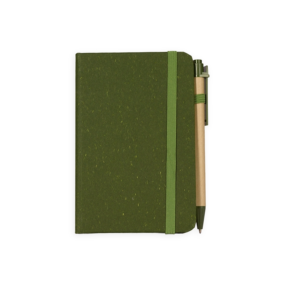CADERNETA PALHA DE TRIGO COM CANETA SPX-08288-VD NA COR VERDE