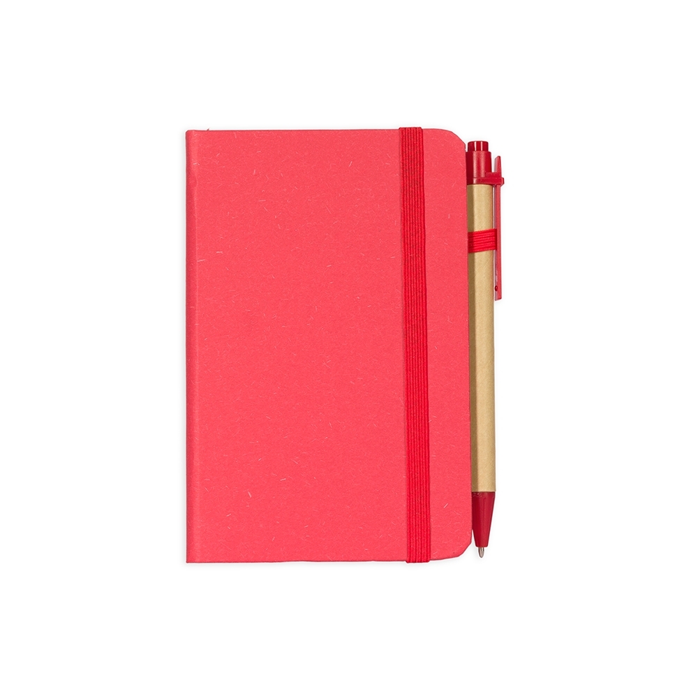 CADERNETA PALHA DE TRIGO COM CANETA SPX-08288-VM NA COR VERMELHO
