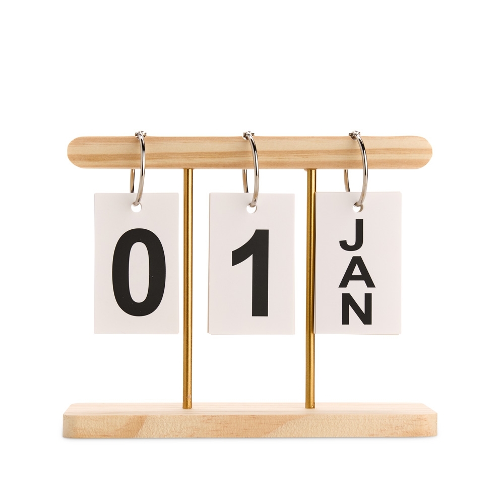 CALENDÁRIO PERMANENTE MDF SPX-15393-MAD NA COR MADEIRA