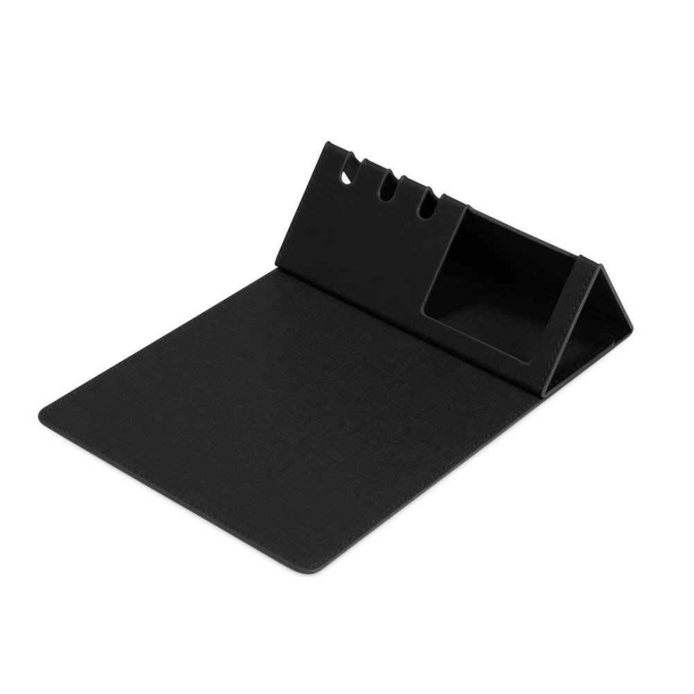 MOUSE PAD COM SUPORTE DE CELULAR SPX-19028-PRE NA COR PRETO