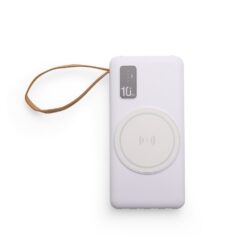 POWER BANK 10.000MAH COM CARREGAMENTO VIA INDUÇÃO OU VIA CABO SPX-09145-BCO NA COR BRANCO